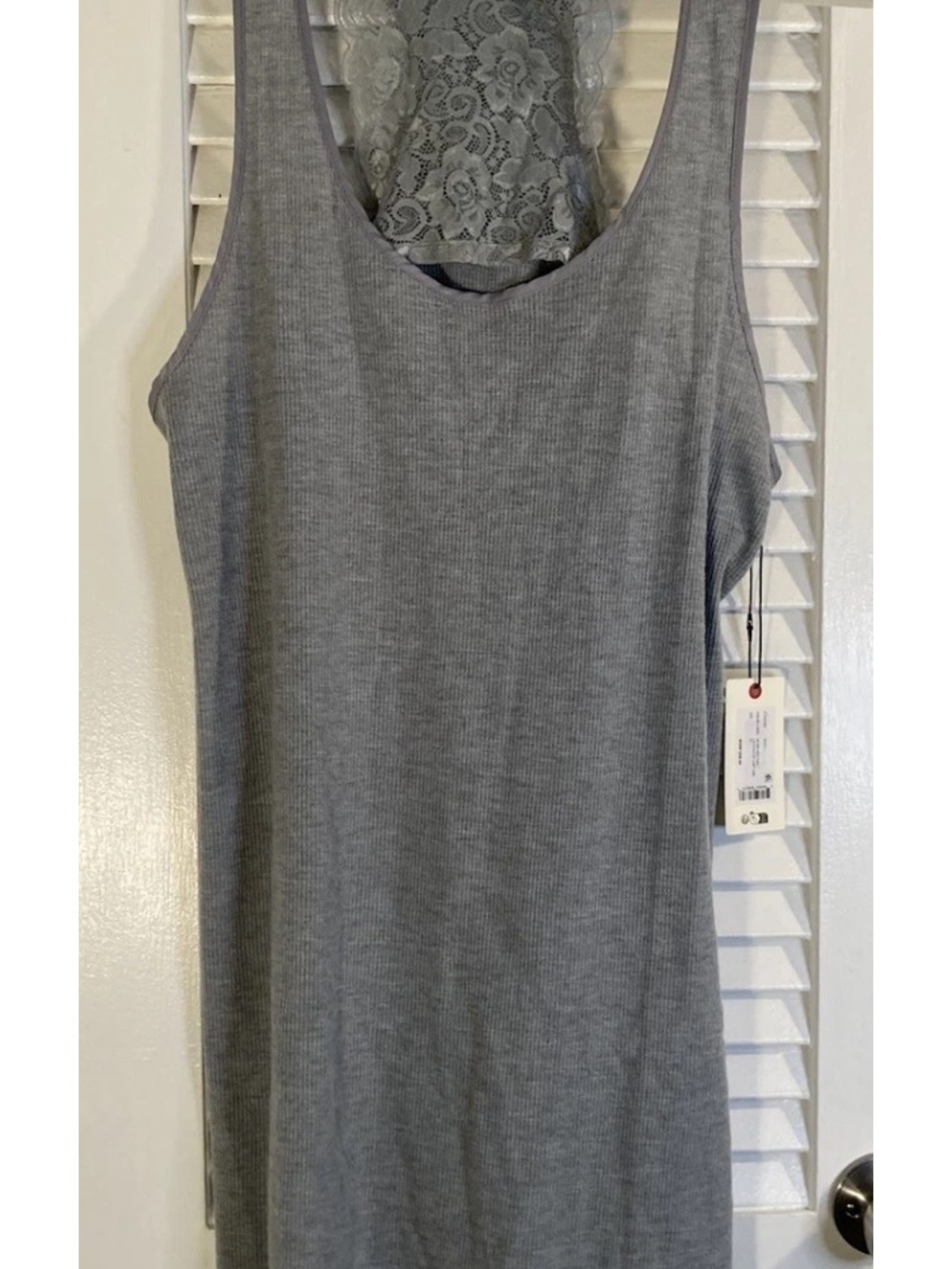Women’s Gray Ribbed Lace-Back night shirt Ted baker